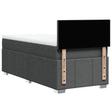 Box Spring Bed with Mattress Dark Grey King Single Fabric - Low Angle