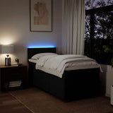 Box Spring Bed with Mattress Black King Single Fabric - Top-Down View