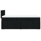Box Spring Bed with Mattress Black King Single Fabric - Close-Up Angle