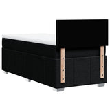 Box Spring Bed with Mattress Black King Single Fabric - Low Angle