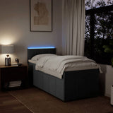 Box Spring Bed with Mattress Dark Grey King Single Fabric - 45-Degree Angle