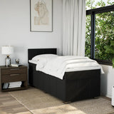 Box Spring Bed with Mattress Black King Single Fabric - Top-Down View