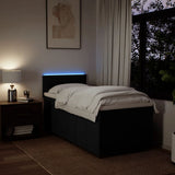 Box Spring Bed with Mattress Black King Single Fabric - 45-Degree Angle