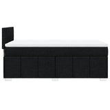 Box Spring Bed with Mattress Black King Single Fabric - Close-Up Angle