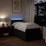 Box Spring Bed with Mattress Black King Single Fabric - 45-Degree Angle