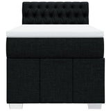 Box Spring Bed with Mattress Black King Single Fabric - Rear View