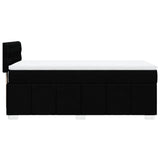 Box Spring Bed with Mattress Black King Single Fabric - Close-Up Angle