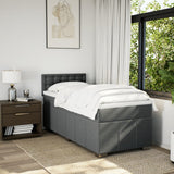 Box Spring Bed with Mattress Dark Grey King Single Fabric - Top-Down View