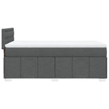Box Spring Bed with Mattress Dark Grey King Single Fabric - Close-Up Angle