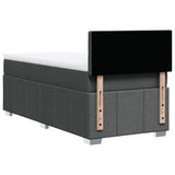 Box Spring Bed with Mattress Dark Grey King Single Fabric - Low Angle