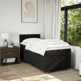 Box Spring Bed with Mattress Black King Single Fabric - Top-Down View