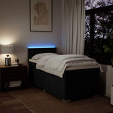 Box Spring Bed with Mattress Black King Single Fabric - 45-Degree Angle