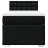 Box Spring Bed with Mattress Black King Single Fabric - Rear View