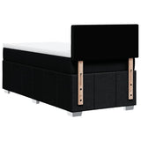 Box Spring Bed with Mattress Black King Single Fabric - Low Angle