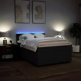 Box Spring Bed with Mattress Black Double Fabric - 45-Degree Angle