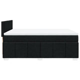 Box Spring Bed with Mattress Black Double Fabric - Close-Up Angle