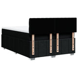 Box Spring Bed with Mattress Black Double Fabric - Low Angle