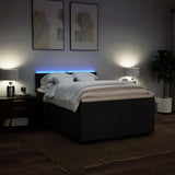 Box Spring Bed with Mattress Black Double Fabric - 45-Degree Angle