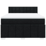 Box Spring Bed with Mattress Black Queen Fabric