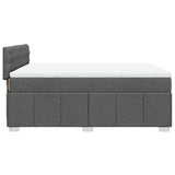 Box Spring Bed with Mattress Dark Grey Queen Fabric - Close-Up Angle