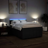 Box Spring Bed with Mattress Black Queen Fabric - 45-Degree Angle