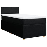 Box Spring Bed with Mattress Dark Grey King Single Fabric - Side View