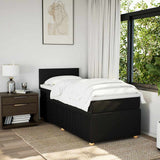 Box Spring Bed with Mattress Dark Grey King Single Fabric - Top-Down View