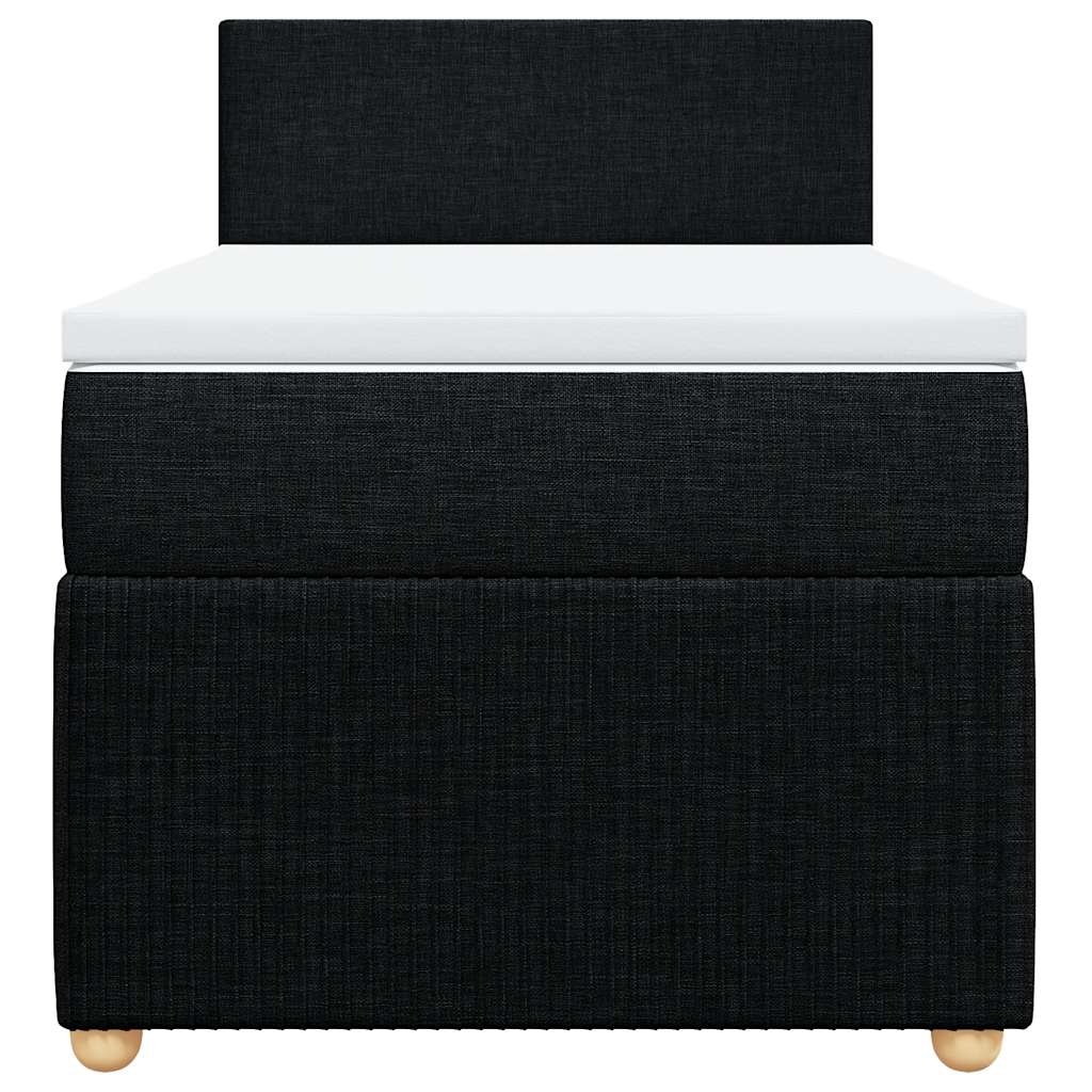 Box Spring Bed with Mattress Dark Grey King Single Fabric
