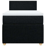 Box Spring Bed with Mattress Dark Grey King Single Fabric - Rear View