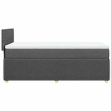 Box Spring Bed with Mattress Light Grey King Single Fabric - Extra Image