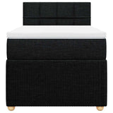 Box Spring Bed with Mattress Dark Grey King Single Fabric - Rear View