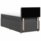 Box Spring Bed with Mattress Dark Grey King Single Fabric - Extra Image