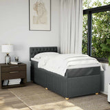 Box Spring Bed with Mattress Light Grey King Single Fabric - Top-Down View