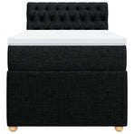 Box Spring Bed with Mattress Black King Single Fabric