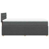Box Spring Bed with Mattress Light Grey King Single Fabric - Extra Image