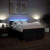 Box Spring Bed with Mattress Dark Grey Double Fabric - 45-Degree Angle