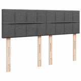Box Spring Bed with Mattress Light Grey Double Fabric