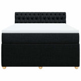 Box Spring Bed with Mattress Dark Grey Double Fabric - Rear View