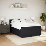 Box Spring Bed with Mattress Dark Grey Double Fabric - Top-Down View