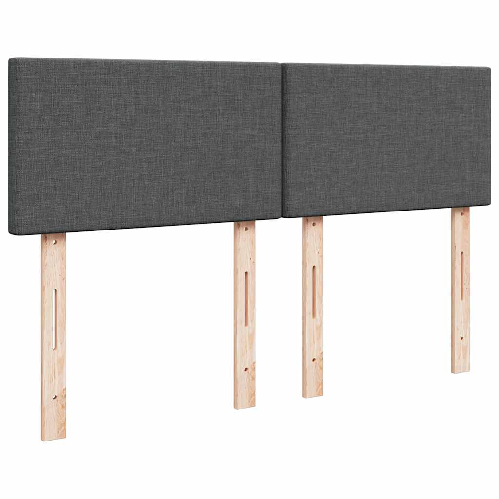Box Spring Bed with Mattress Light Grey Queen Fabric