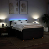 Box Spring Bed with Mattress Dark Grey Queen Fabric - 45-Degree Angle