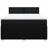 Box Spring Bed with Mattress Dark Grey Queen Fabric - Rear View