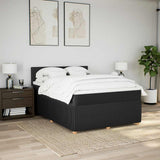 Box Spring Bed with Mattress Dark Grey Queen Fabric - Top-Down View