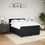 Box Spring Bed with Mattress Dark Grey Queen Fabric - Top-Down View