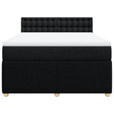 Box Spring Bed with Mattress Dark Grey Queen Fabric - Rear View