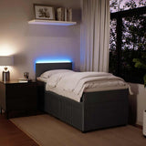 Box Spring Bed with Mattress Dark Grey King Single Velvet - 45-Degree Angle