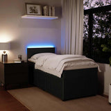 Box Spring Bed with Mattress Black King Single Velvet - 45-Degree Angle
