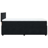 Box Spring Bed with Mattress Black King Single Velvet - Extra Image