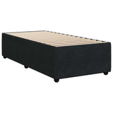 Box Spring Bed with Mattress Black King Single Velvet - Close-Up Angle