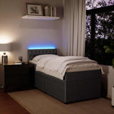 Box Spring Bed with Mattress Dark Grey King Single Velvet - 45-Degree Angle
